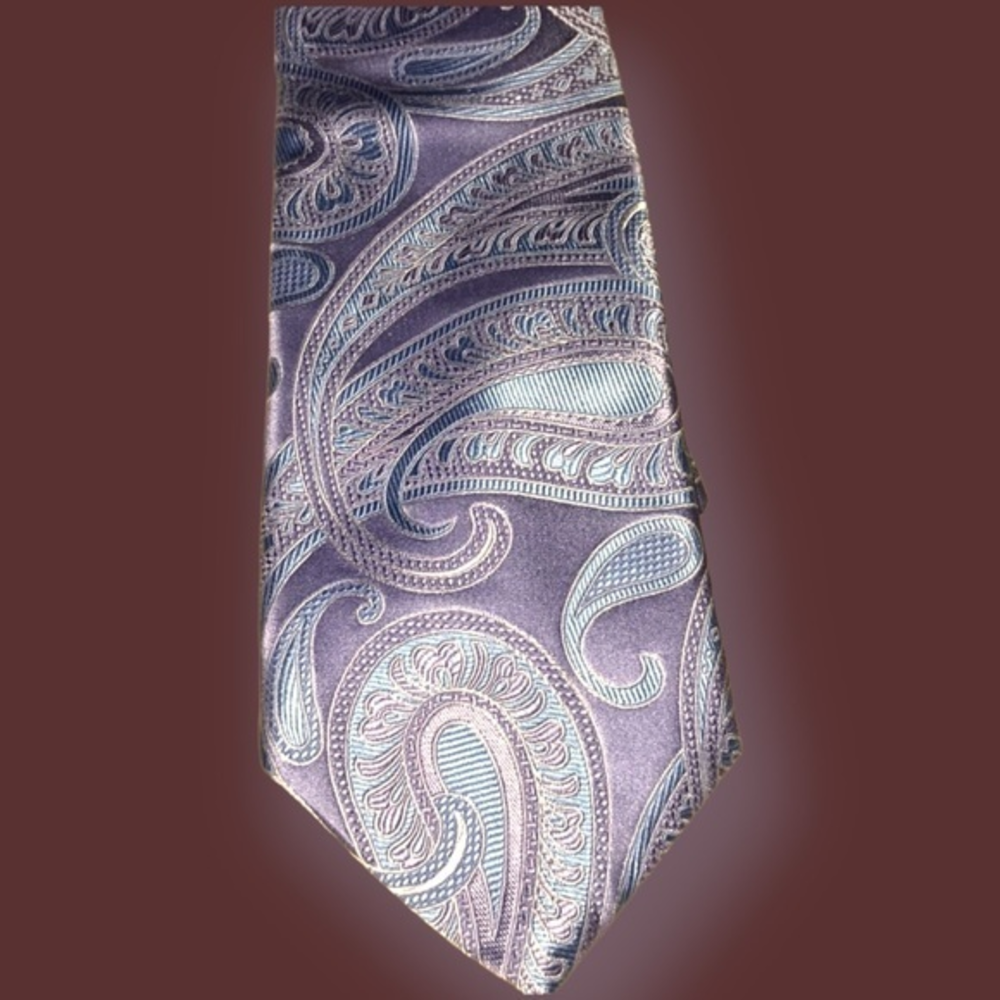 Michael Kors 100% Silk Purple Paisley Tie Made USA